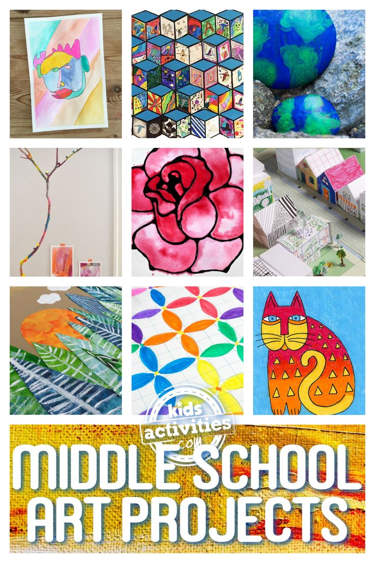 The Middle School Art Projects Flyer Is Shown