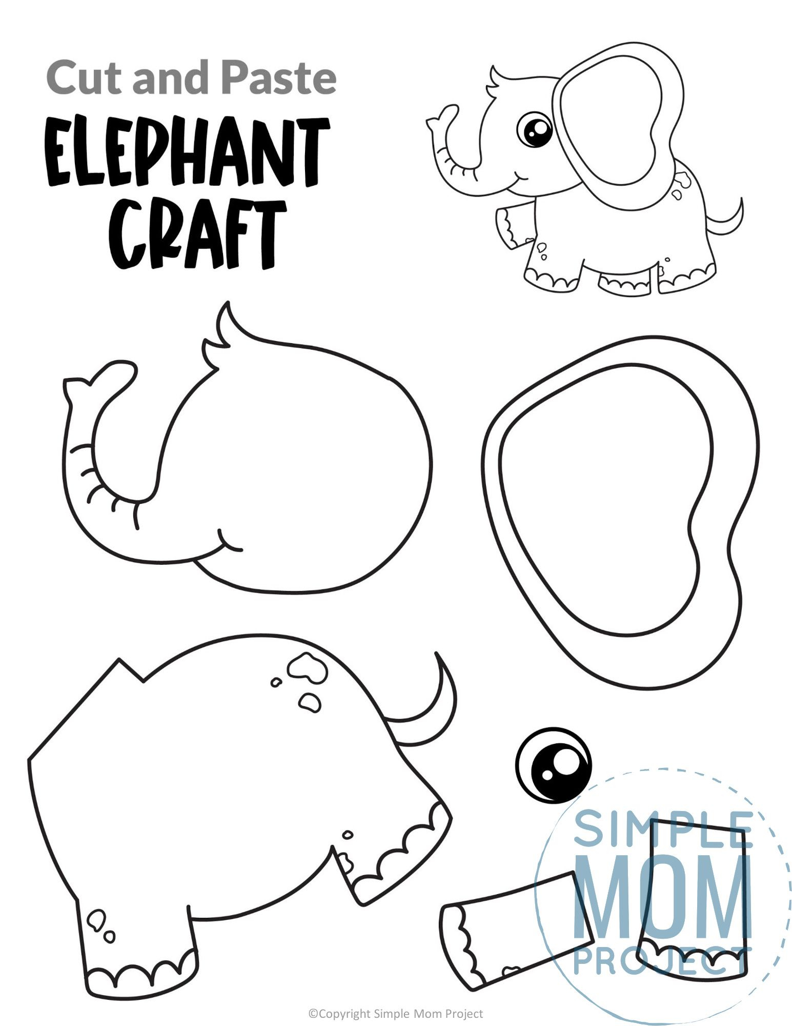This Printable Preschooler Kindergarten And Toddler Elephant Craft Is 