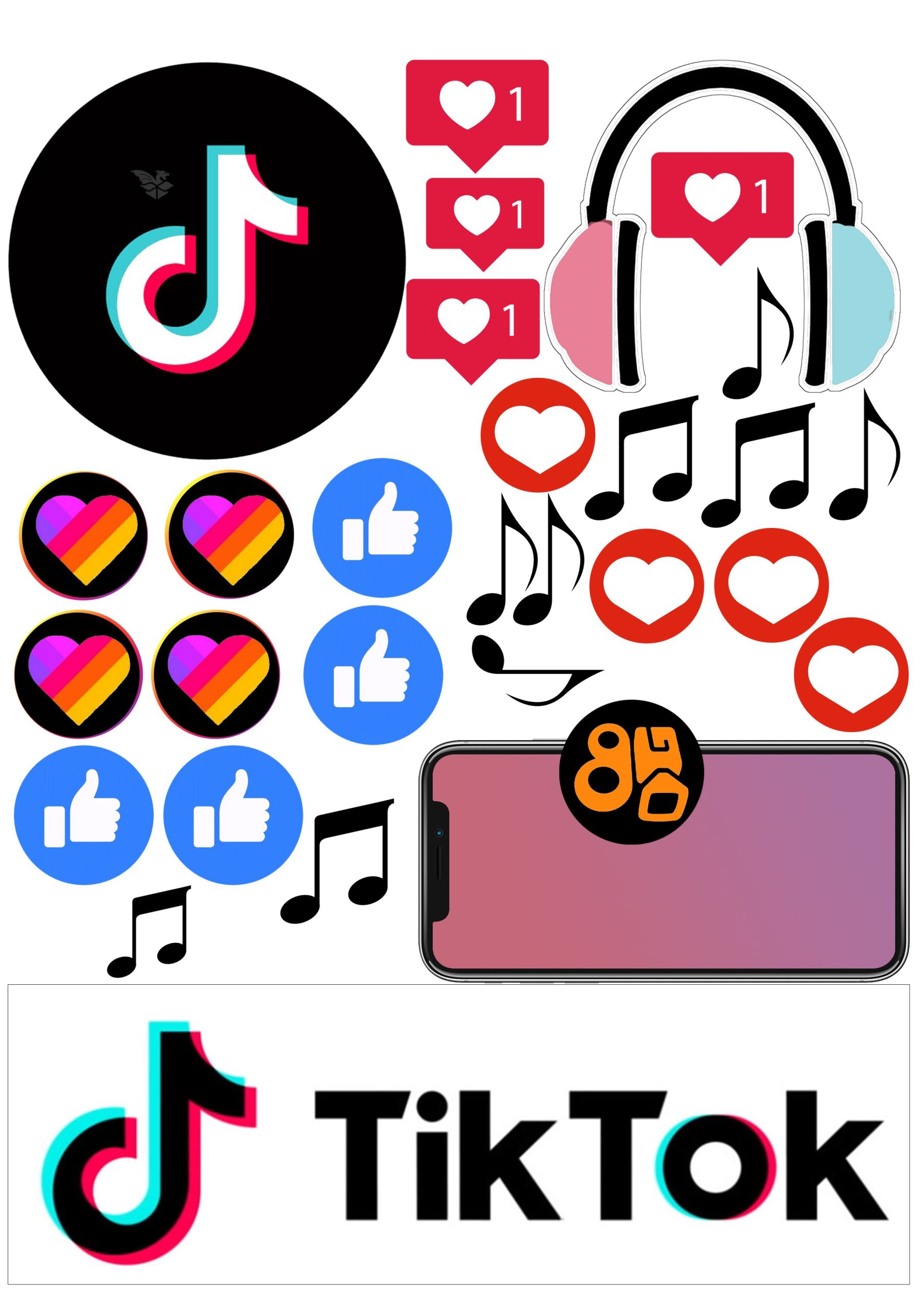 Tiktok Cake Topper Printable