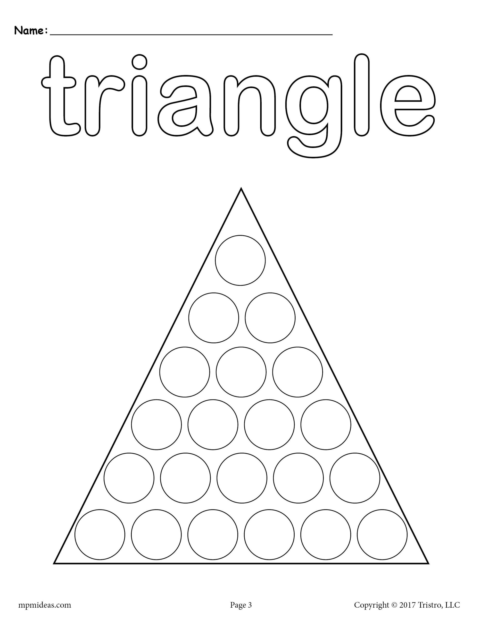 Triangle Do A Dot Printable Triangle Worksheet Do A Dot Shapes 