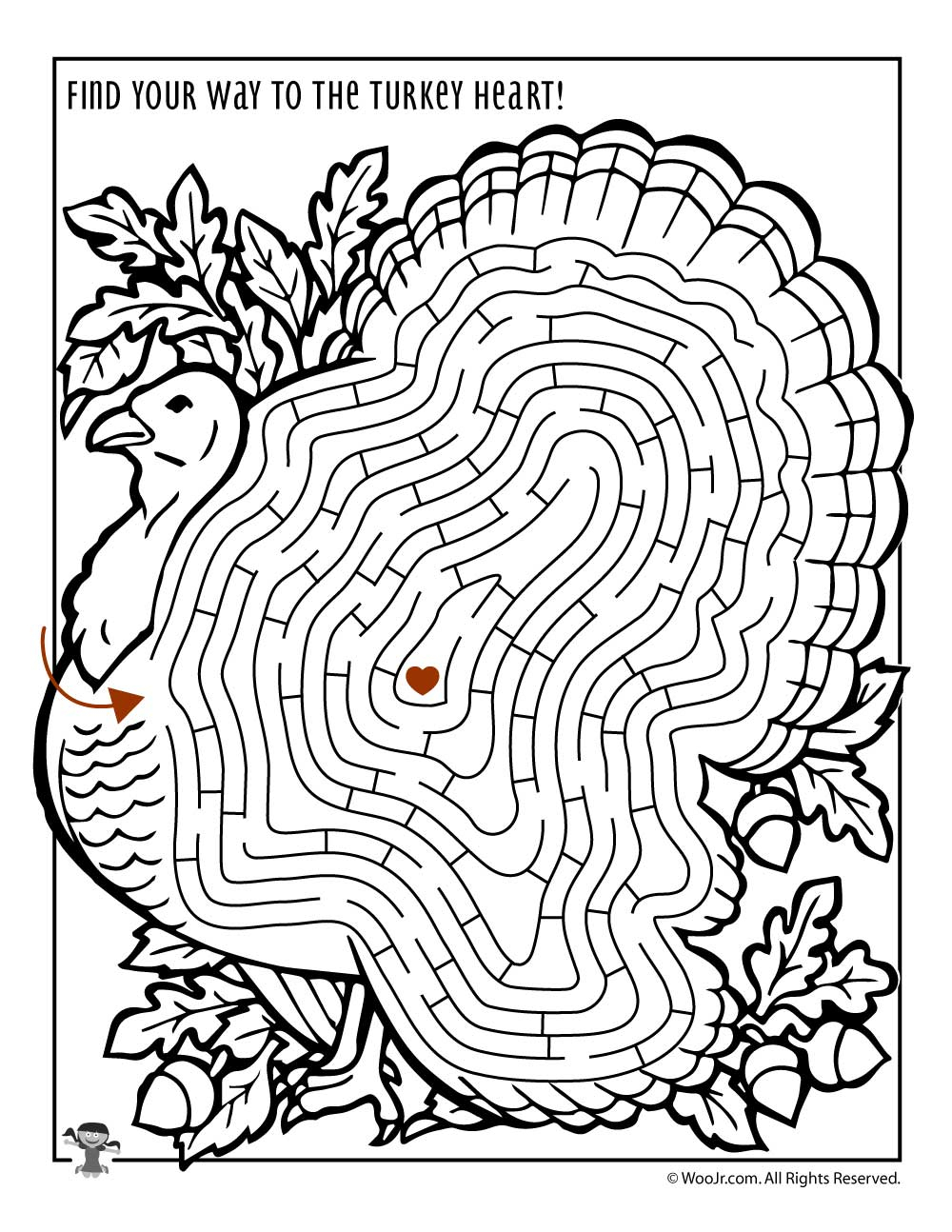 Turkey Maze Activity Page Woo Jr Kids Activities Children 39 s 