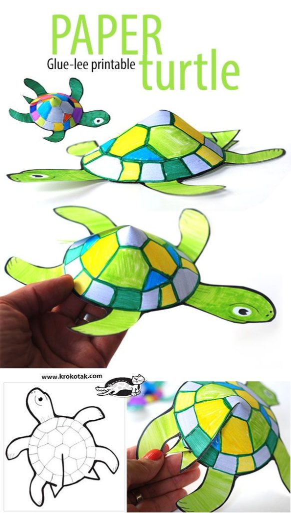 Turtle Printable Kawaii Paper Crafts