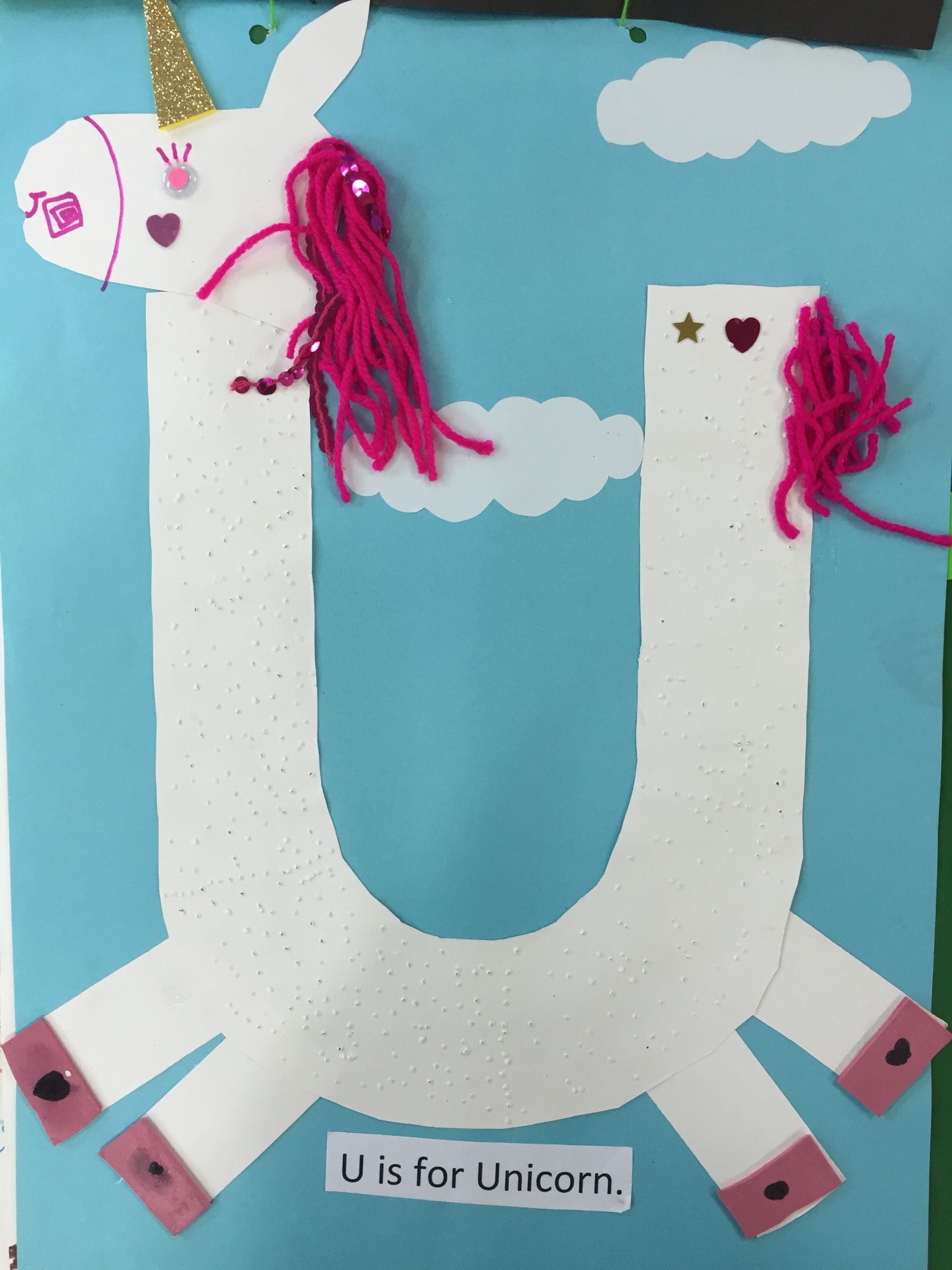 U Is For Unicorn Art Fine Motor Craft Abc Fun Activity For 