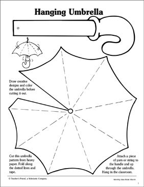 free printable umbrella craft