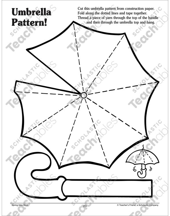 Umbrella Pattern Printable Art Crafts Paper Umbrellas Crafts