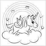 Unicorn Rainbow Coloring Pages ColoringBay