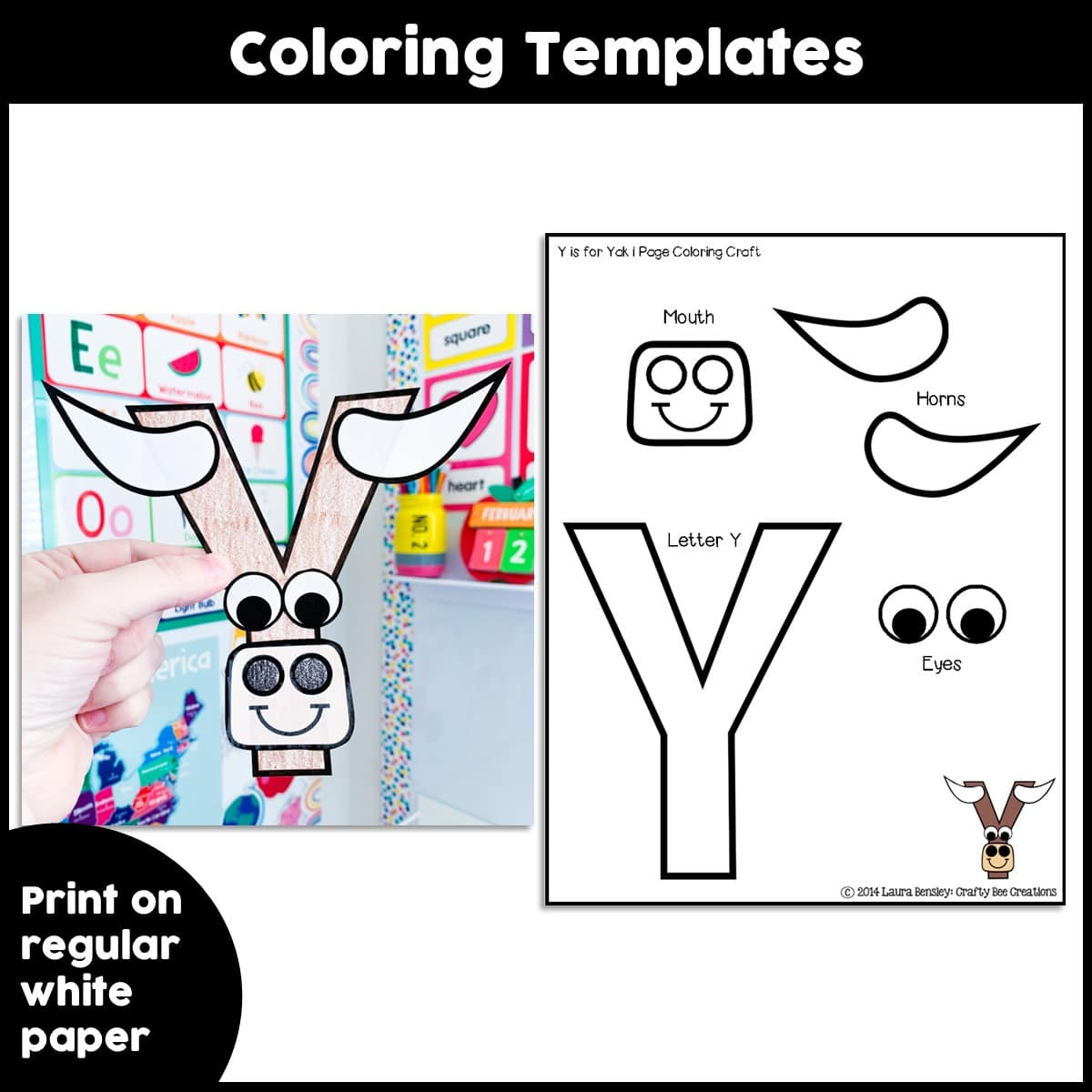 Uppercase Letter Y Is For Yak Craft Activity Crafty Bee Creations