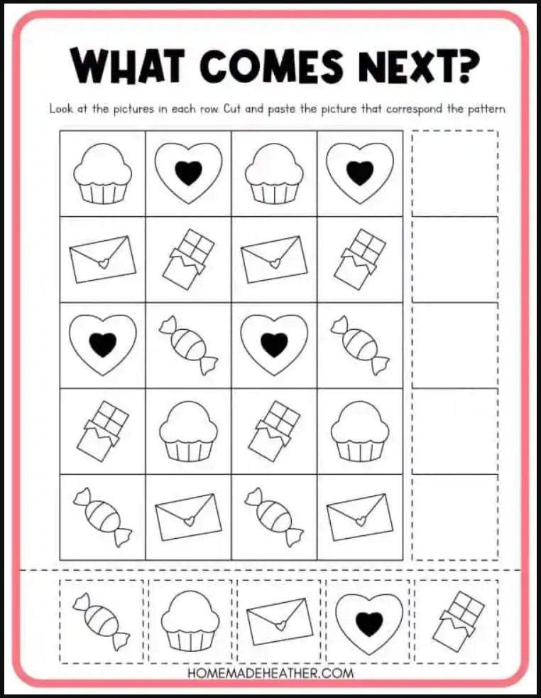 Valentine 39 s Day Printable Activities Free Kindergarten Worksheets