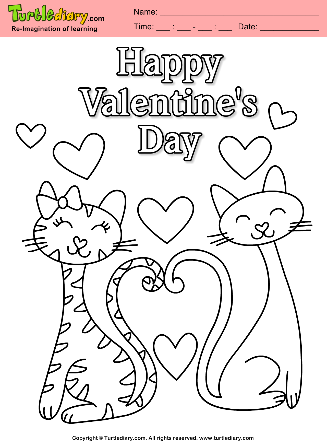 printable coloring valentines day
