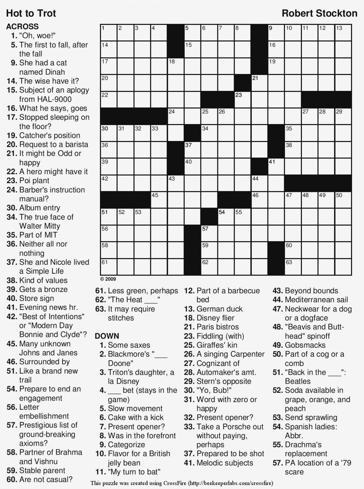 Very Easy Crossword Puzzles Printable Printable Crossword Puzzles