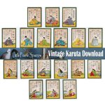 Vintage Karuta Game Cards Digital Printable Collage Sheet Etsy
