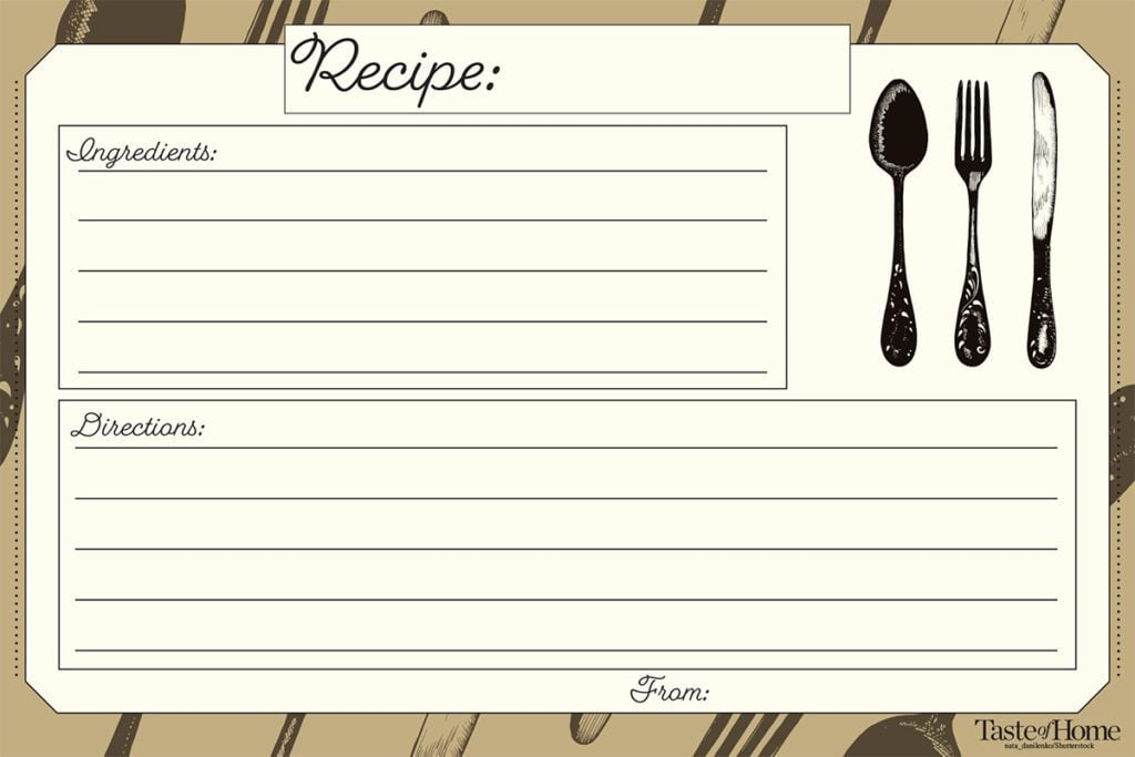 printable recipe cards free