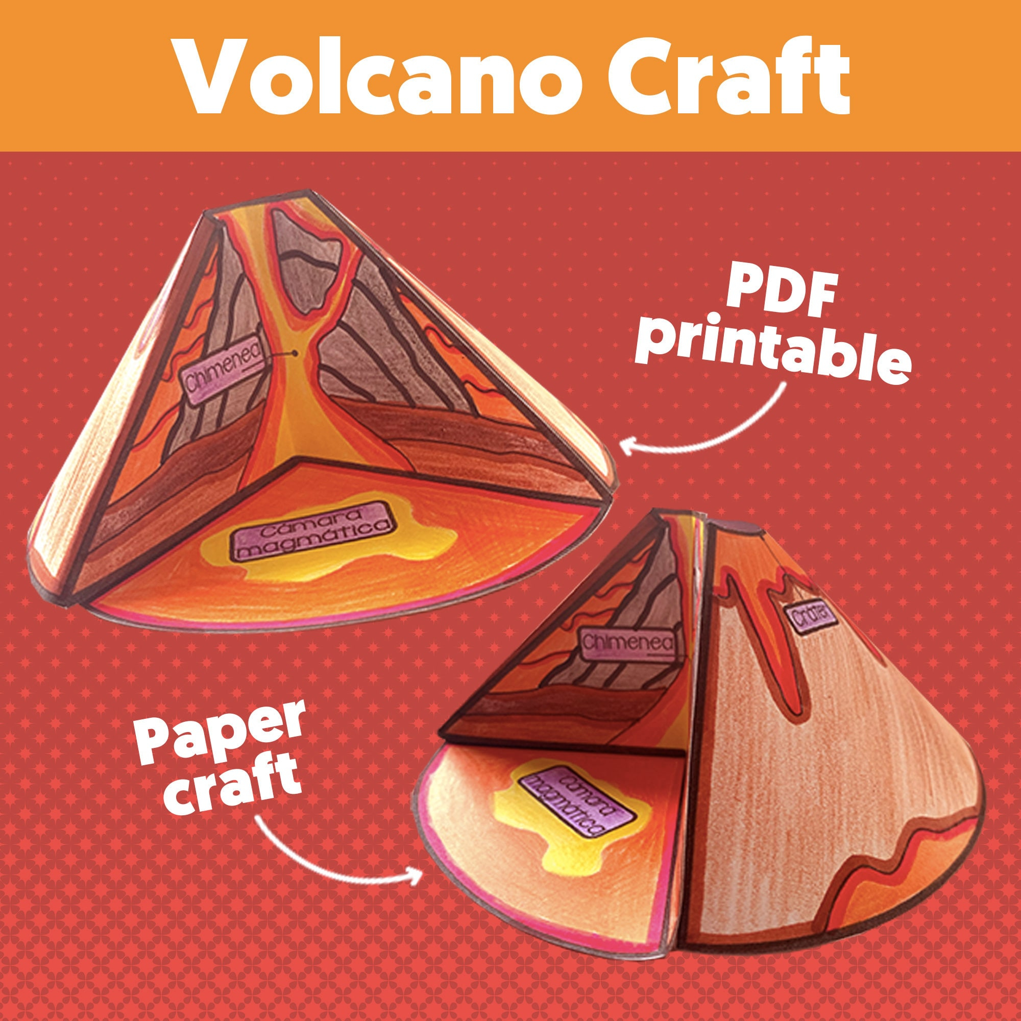 Volcano Template Volcano Craft For Kids Volcano Craft For Children 