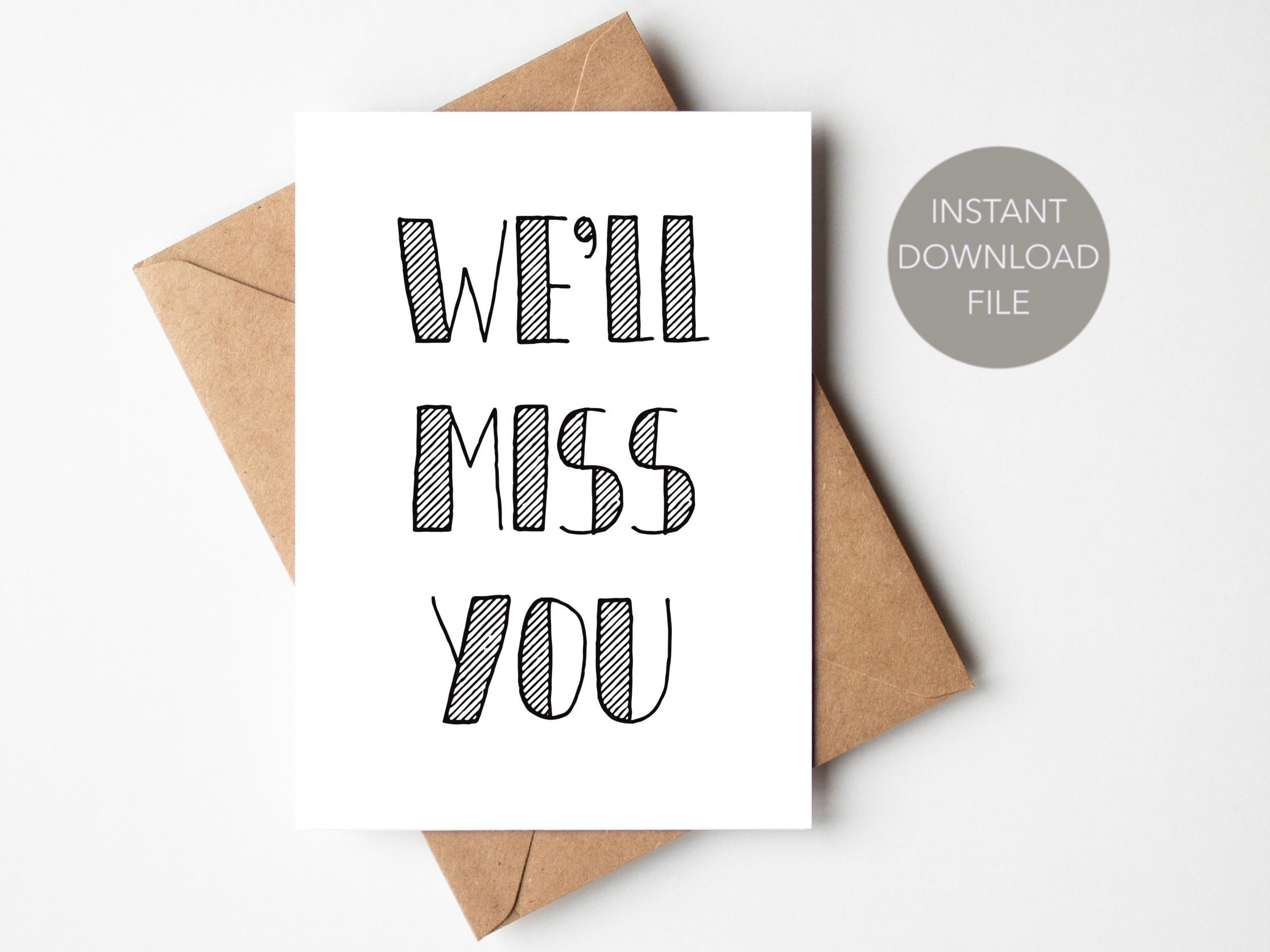 We Will Miss You Card Printable