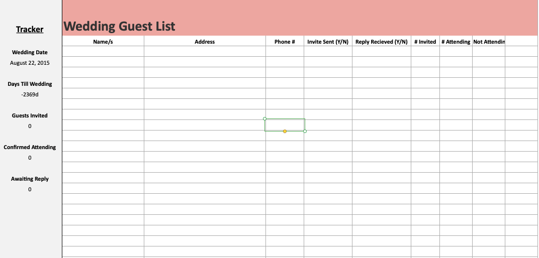 Wedding Guest List Template Google Sheets 2025 FREE Template 