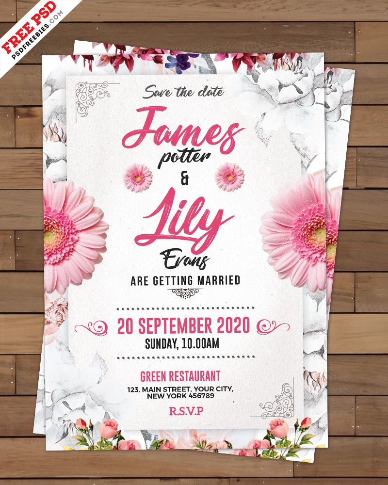invitation wedding template psd