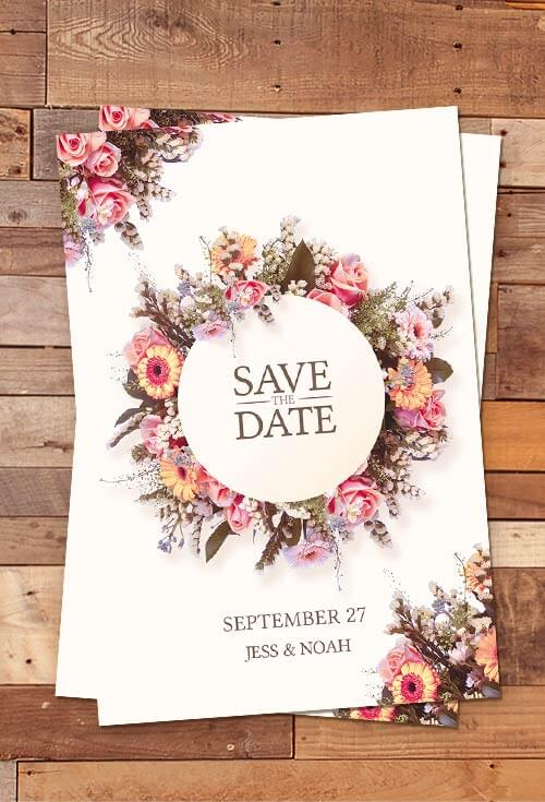 Wedding Invitation Psd Template CreativeFlyers