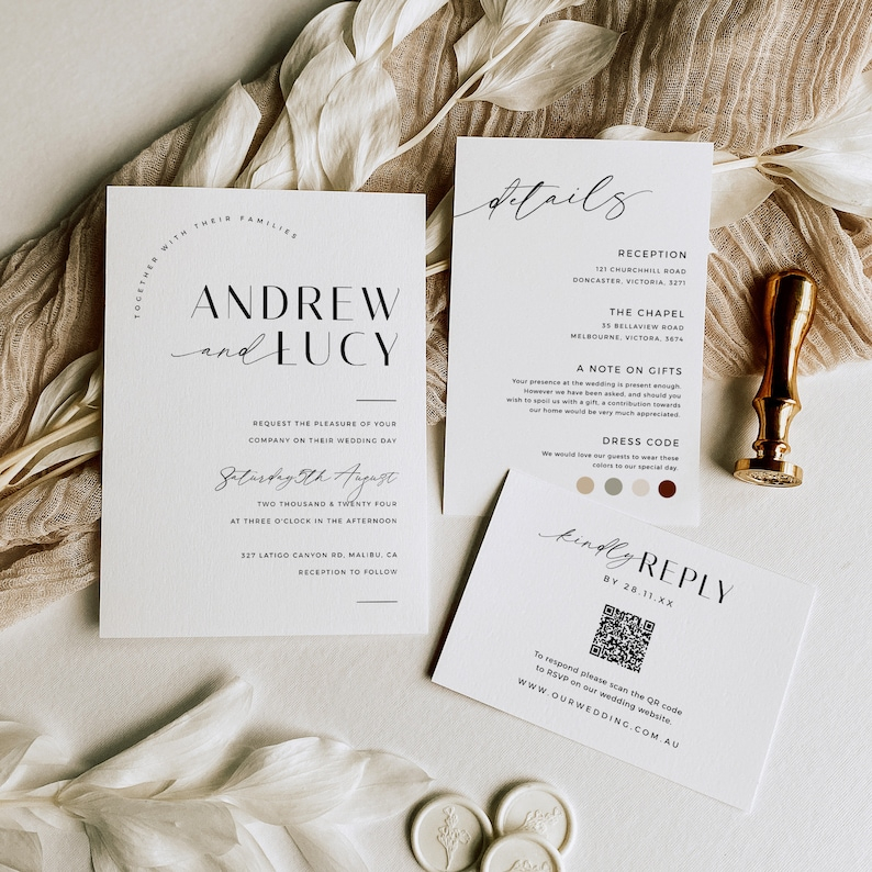 vn wedding invitation template qr code
