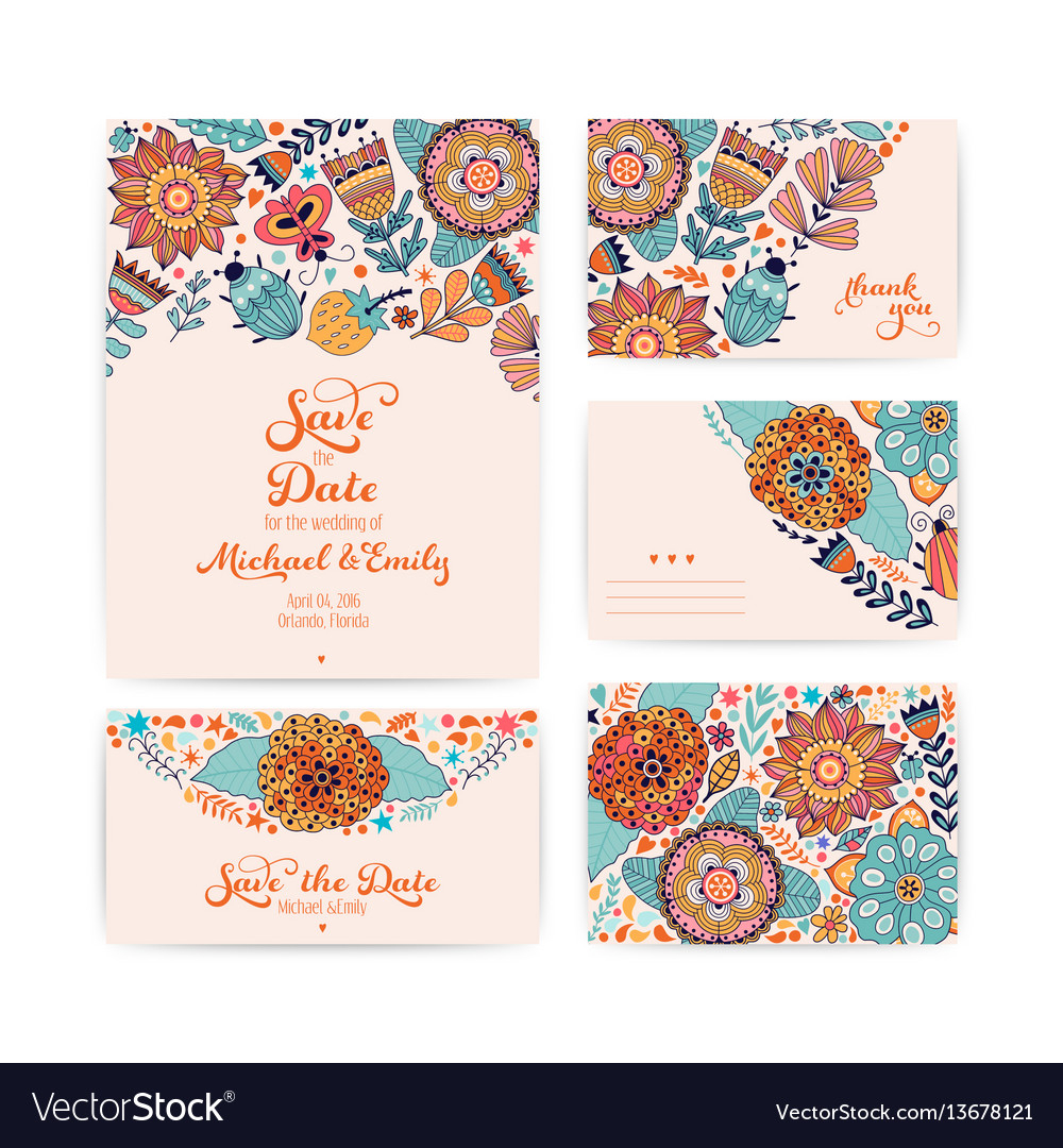 Wedding Invitation Template Envelope Thank You Vector Image