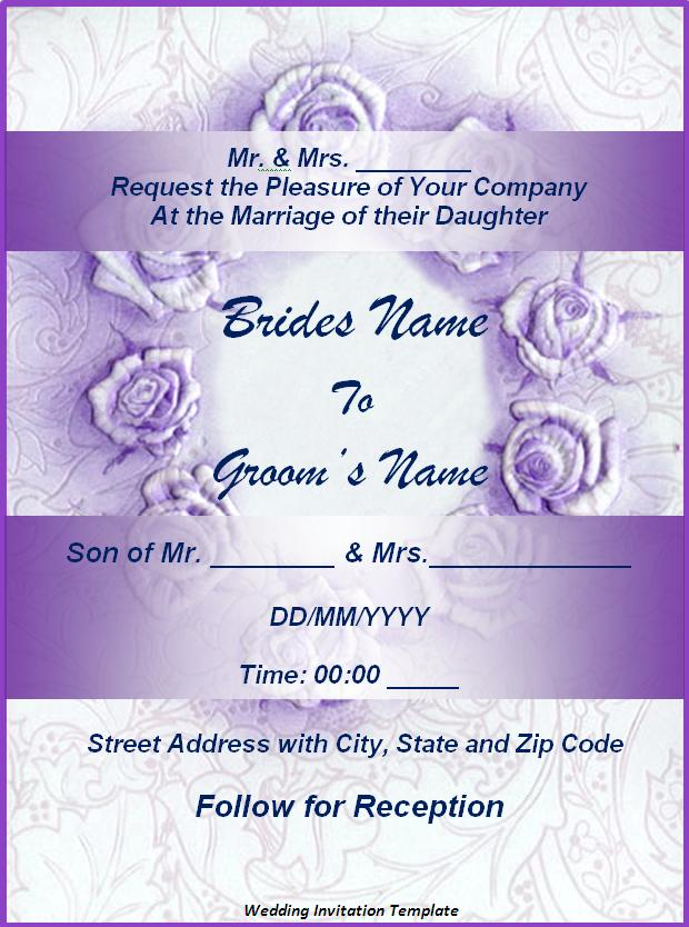 wedding invitation video templates free download word