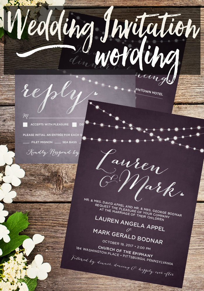 Wedding Invitation Wording Taylor Bradford