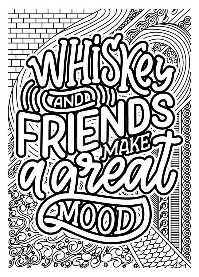 Whiskey Inspirational Quote Coloring Pages For Adults Motivational 