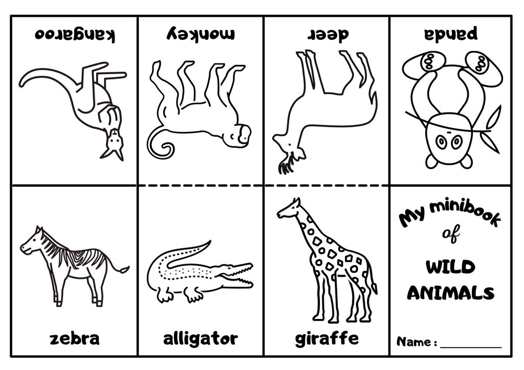 Wild Animals Mini Coloring Book 2 Ezpzlearn
