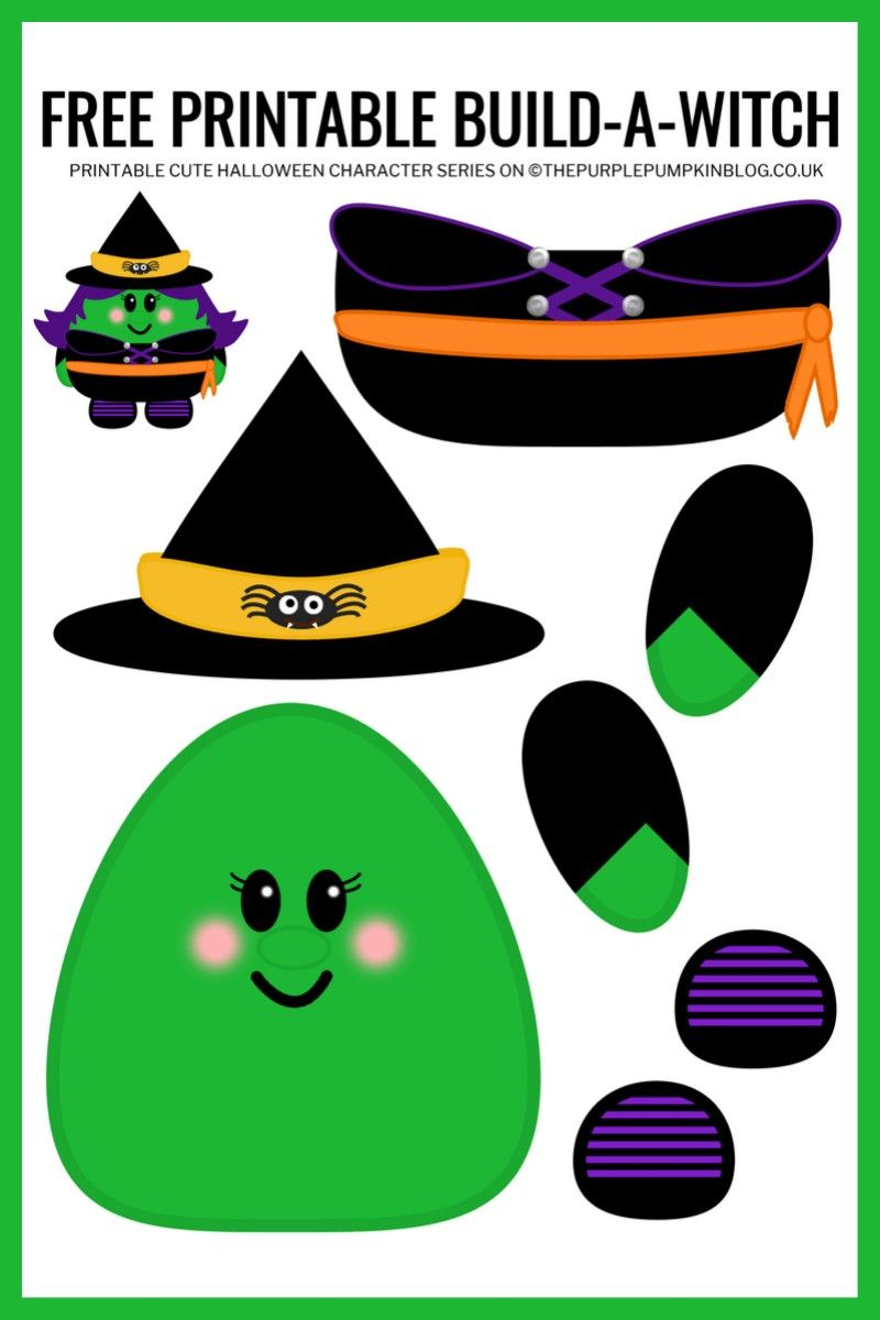 Witch Printable Craft Halloween H ndverk Kunst Og H ndverk Halloween
