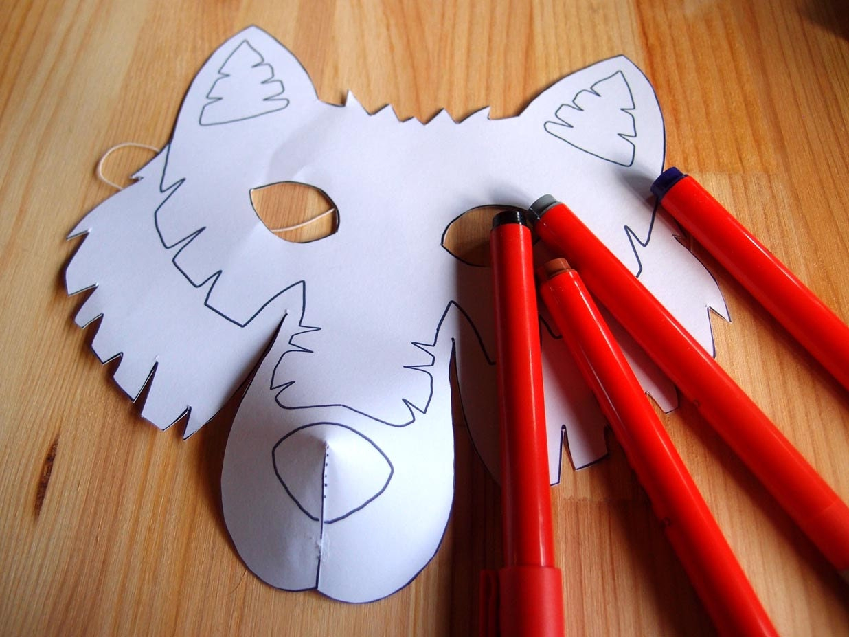 Wolf Mask Printable Craft Kit Kid 39 s Craft Activity