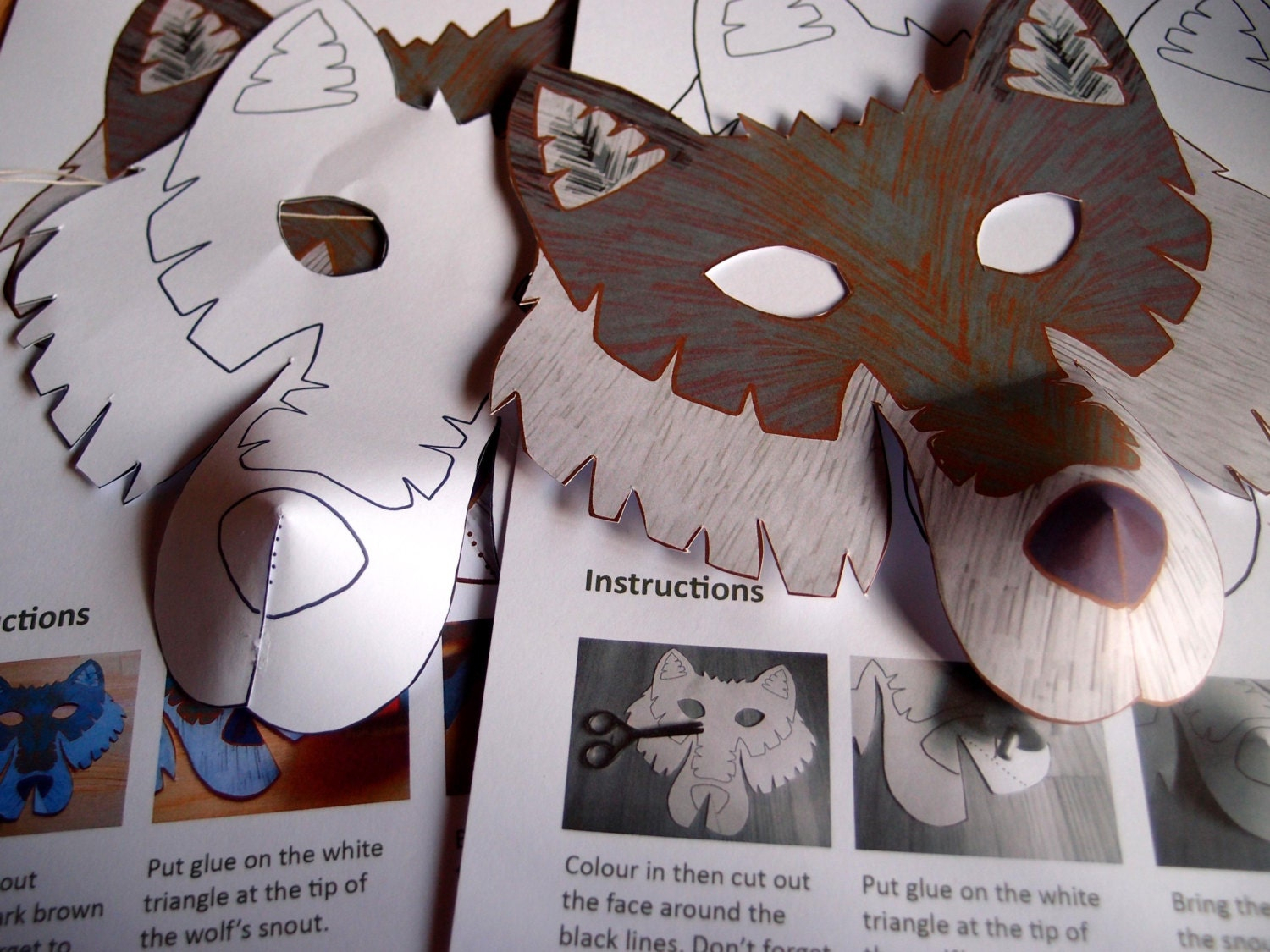 Wolf Mask Printable Craft Kit Kid 39 s Craft Activity