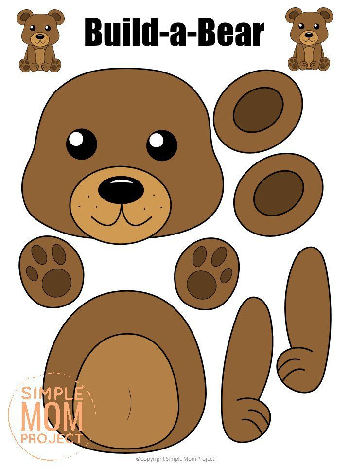 teddy bear crafts for toddlers printable