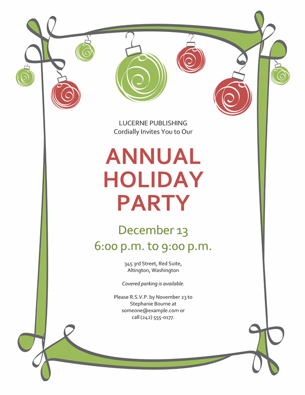 Word Christmas Party Invitation Template