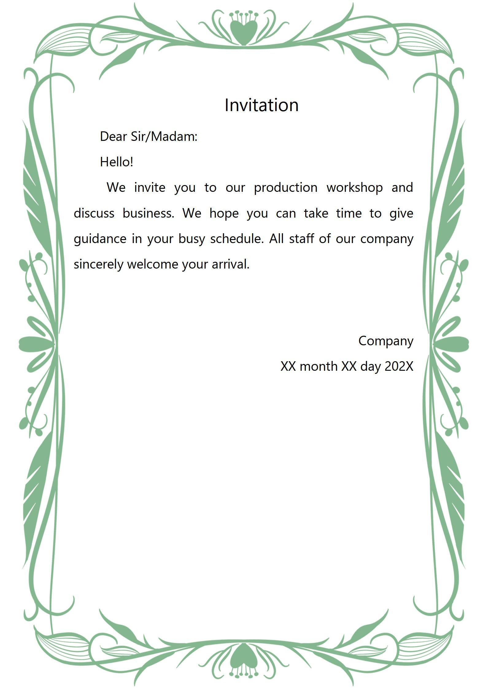 word template for invitation to an event