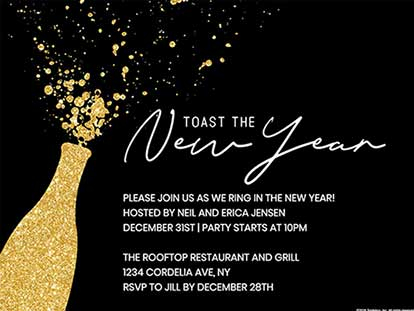 invitation wording new year eve party