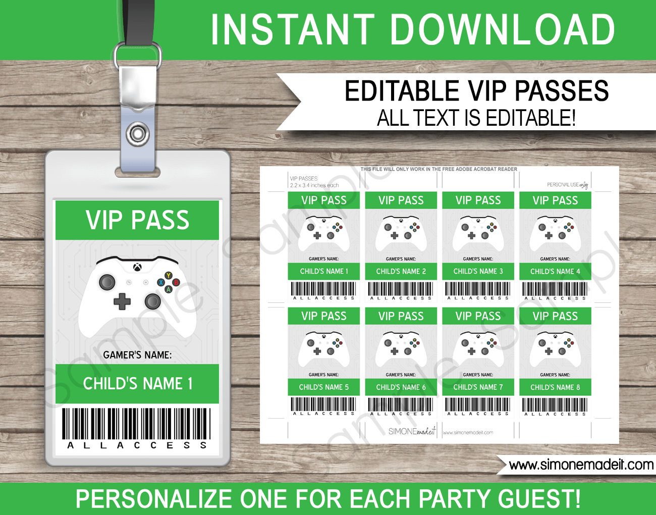 Xbox Controller Invitation Template