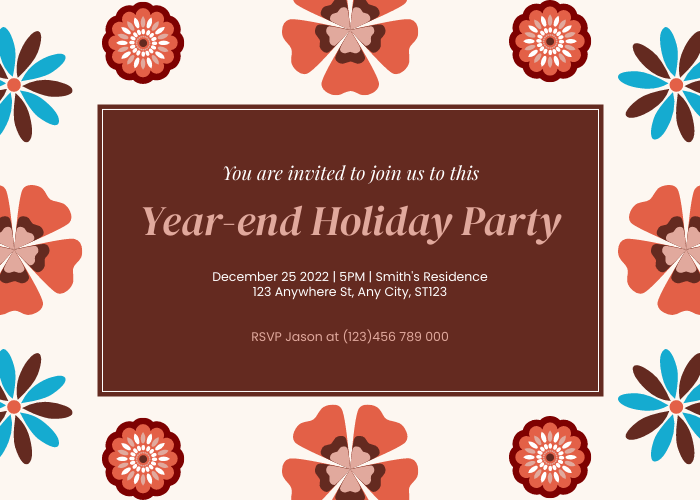 Year End Party Invitation Template
