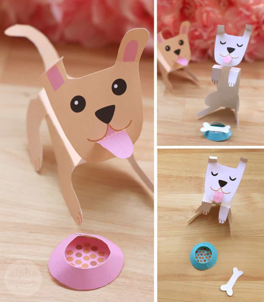 printable dog paper craft
