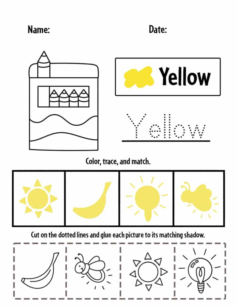 color yellow activities for toddlers printable color yellow activities for toddlers printable