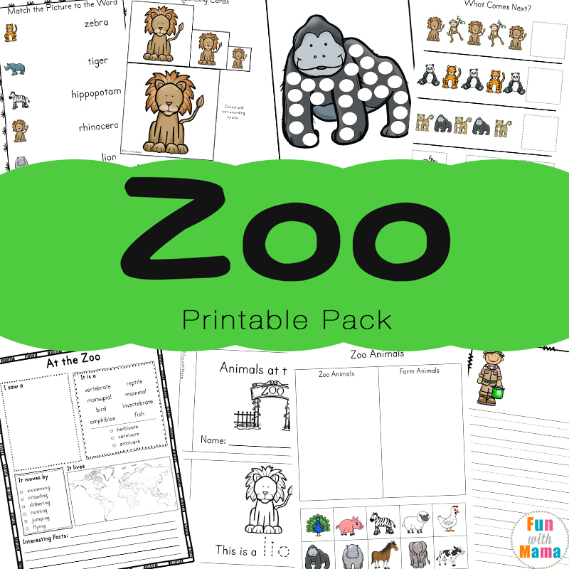 free printable zoo activities for preschoolers