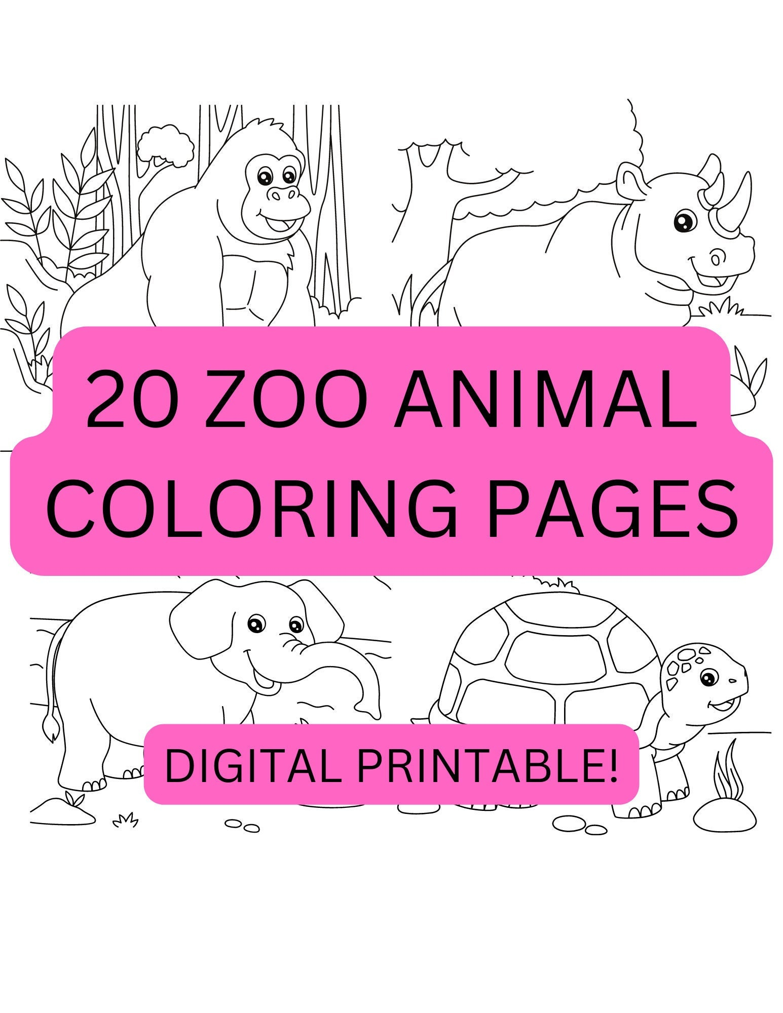 Zoo Animal Coloring Pages For Toddlers