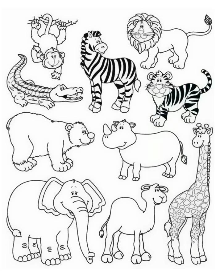 Zoo Animals Coloring Pages Free Printable PDF 